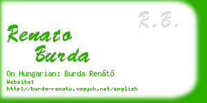 renato burda business card
