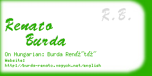 renato burda business card